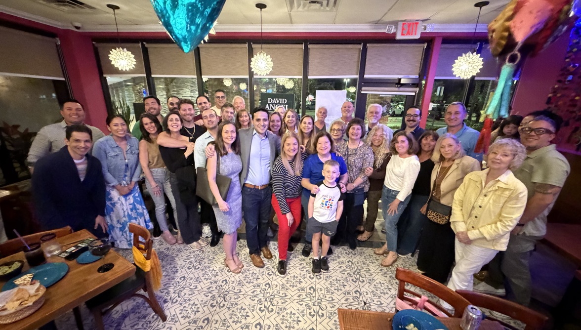 David Angel with campaign supporters